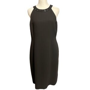 EVAN PICONE SLEEVELESS BLACK EVENING DRESS W/ EMBELLISHMENTS SIZE 14 PETITE NWT